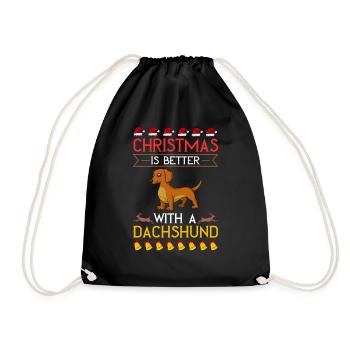 Doxie Teckel Teckel Chien Noël - Sac de sport léger - noir - Devant