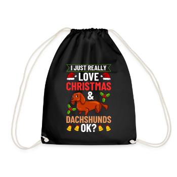 Doxie Teckel Teckel Chien Noël - Sac de sport léger - noir - Devant
