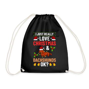 Doxie Teckel Teckel Chien Noël - Sac de sport léger - noir - Devant