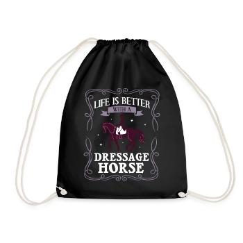 Dressur Reiten Pferd Training Dressurreiten - Turnbeutel - Schwarz - Vorne