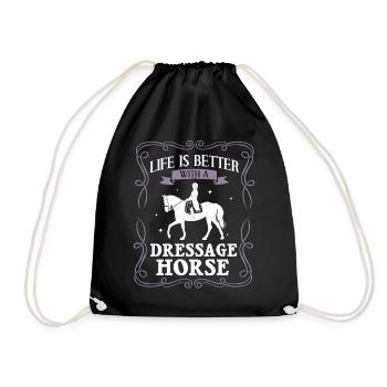 Dressur Reiten Pferd Training Dressurreiten - Turnbeutel - Schwarz - Vorne