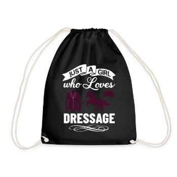 Dressur Reiten Pferd Training Dressurreiten - Turnbeutel - Schwarz - Vorne