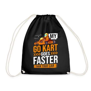 Go Kart Racing Indoor Karting Kartsport Kartbahn - Turnbeutel - Schwarz - Vorne