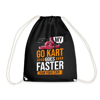 Go Kart Racing Indoor Karting Kartsport Kartbahn - Turnbeutel - Schwarz - Vorne