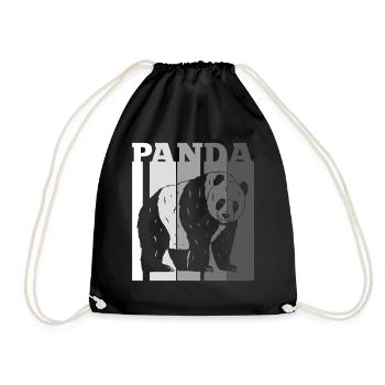 Panda - Drawstring Bag - black - Front