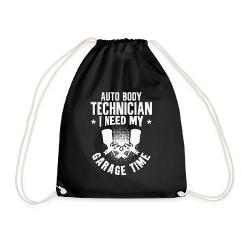 Auto Body Technician Vehicle Repair Car - Drawstring Bag - black - Front