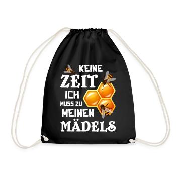 Imker Honig Verkäufer, Bienenschutz Imkerei Bienen - Turnbeutel - Schwarz - Vorne