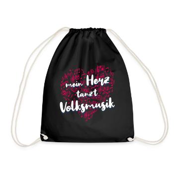 Volksmusik Party Dorffest Ouftit Deutsche Schlager - Turnbeutel - Schwarz - Vorne