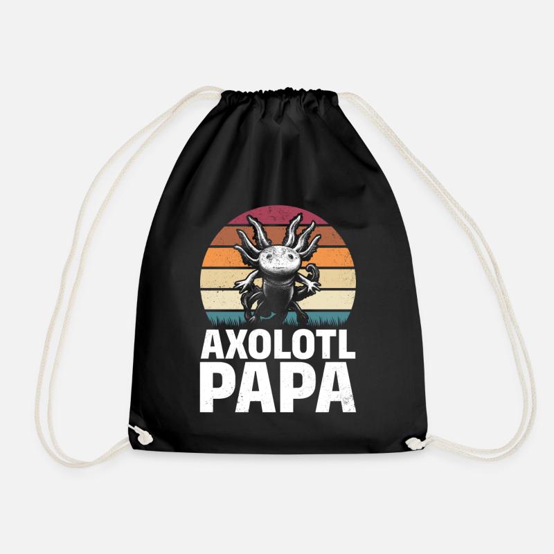 Axolotl Papa Kawaii Axolotl Lover Funny Axolotl - Turnbeutel - Schwarz