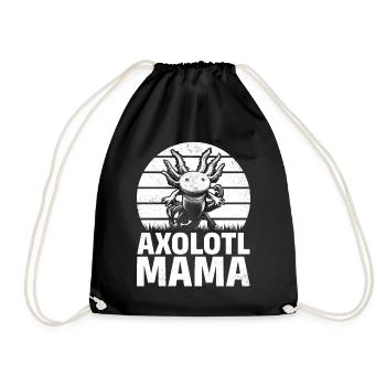 Kawaii Axolotl Mama Axolotl Lover Mama Axolotl - Drawstring Bag - black - Front