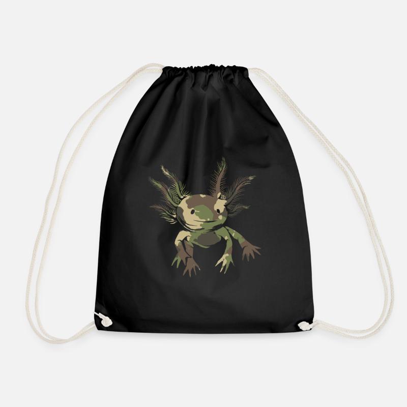 Axolotl Camouflage Flag Axolotl - Turnbeutel - Schwarz