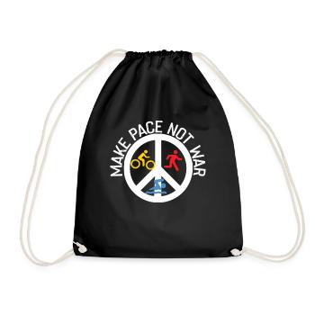 Speed up instead of war triathlete - Drawstring Bag - black - Front