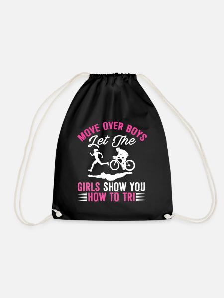 Move Over Boys Let The Girls Triathlon - Turnbeutel - Schwarz