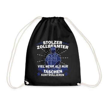 Zollbeamter Zoll Kontrolle Sicherheit Geschenk - Turnbeutel - Schwarz - Vorne