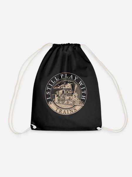 Train Model Builder, Model Locomotive Locomotive - Drawstring Bag - black
