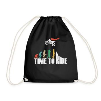Motocross Enduro Motorcycle Freestyle Extreme Sport - Drawstring Bag - black - Front