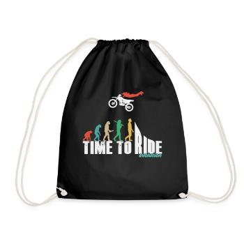 Motocross enduro motorcycle freestyle extreme sport - Drawstring Bag - black - Front