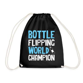 Bottle Flipping - World Champion - Turnbeutel - Schwarz - Vorne