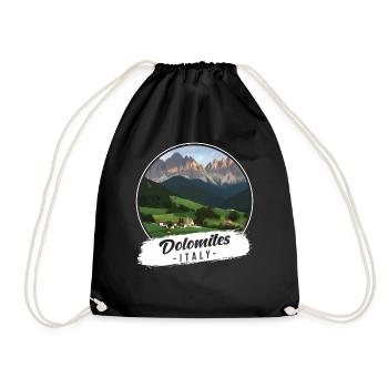 Dolomites Italy Souvenir - Drawstring Bag - black - Front