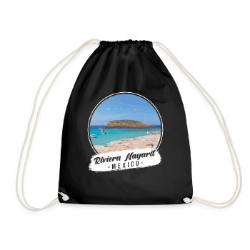Riviera Nayarit Mexico Souvenir - Drawstring Bag - black - Front