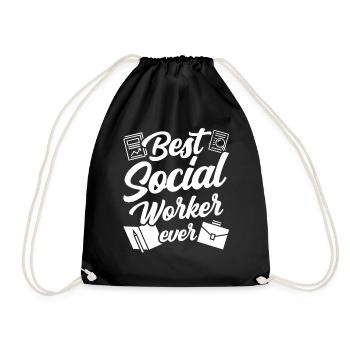 Bester Sozialarbeiter Aller Zeiten Sozialarbeit - Turnbeutel - Schwarz - Vorne