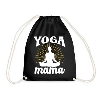 Yoga Mama Hobby Mutter Mami - Turnbeutel - Schwarz - Vorne