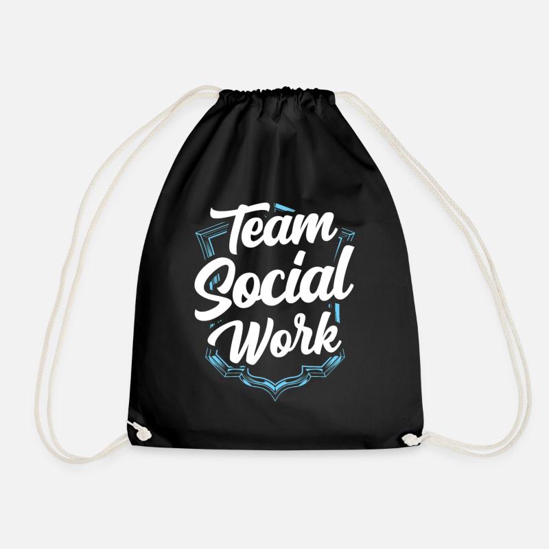 Team Sozialarbeit Soziale Arbeit Sozialarbeiter - Turnbeutel - Schwarz