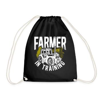 Farming Farmer Tractor Vintage - Drawstring Bag - black - Front