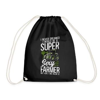 Farming Farmer Tractor Vintage I - Drawstring Bag - black - Front