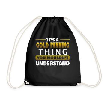 Worlds Okayest Prospector Gold Miner - Drawstring Bag - black - Front