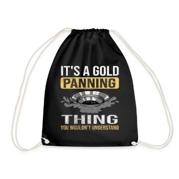 Worlds Okayest Prospector Gold Miner - Drawstring Bag - black - Front