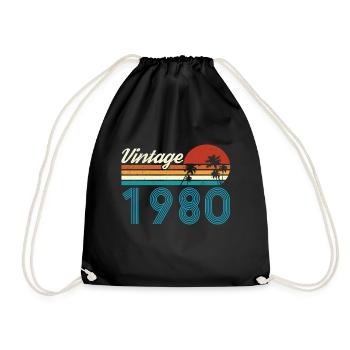 Vintage 1980 Vintage Geburtstag Retro Vintage - Turnbeutel - Schwarz - Vorne