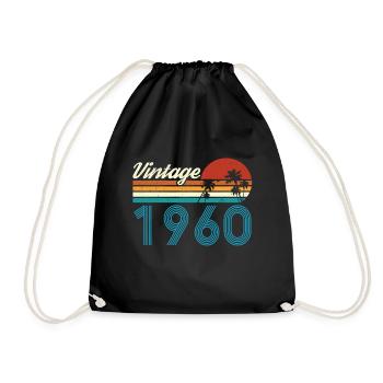 Vintage 1960 Vintage Geburtstag Retro Vintage - Turnbeutel - Schwarz - Vorne