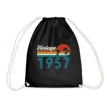 Vintage 1957 Vintage Geburtstag Retro Vintage - Turnbeutel - Schwarz - Vorne