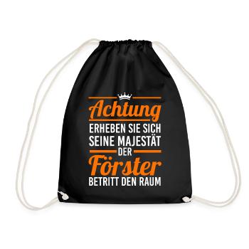 Waldarbeiter Holzfäller Waldarbeit Förster - Turnbeutel - Schwarz - Vorne