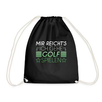 Golf Spruch - Turnbeutel - Schwarz - Vorne