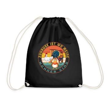 Zuhause Ist Wo Meine Hühner Sind Shirt, - Drawstring Bag - black - Front