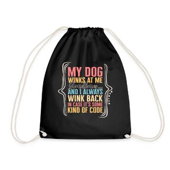 Chemise de chien, mon chien me fait un clin d’œil parfois drôle tee - Sac de sport léger - noir - Devant