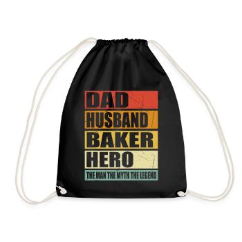 Father Husband Baker Held - Drawstring Bag - black - Front