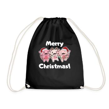 Axolotl Noël Mignon Axolotls Joyeux Noël - Sac de sport léger - noir - Devant
