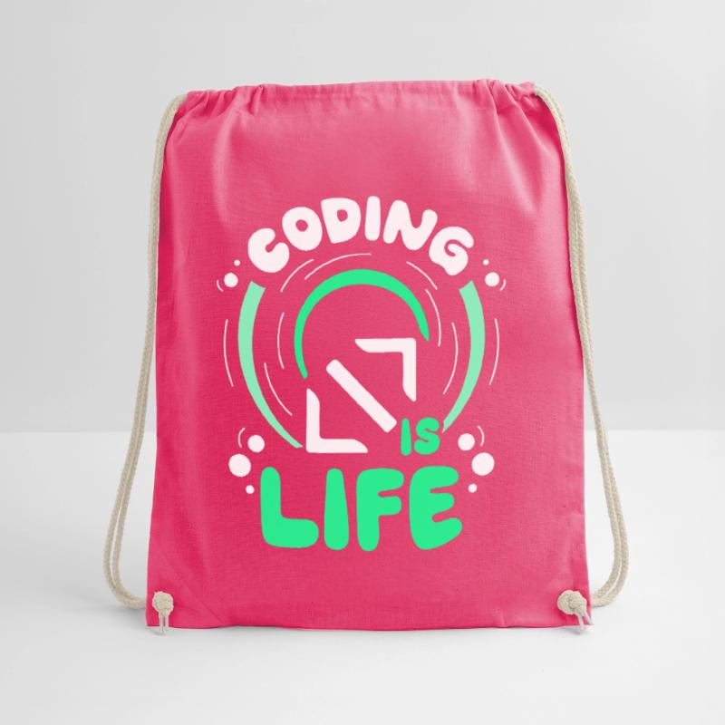 Coding Is Life Code Coder Programmer Drawstring Bag