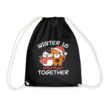 Panda roux L’hiver est plus chaud ensemble Bonhomme de neige - Sac de sport léger - noir - Devant