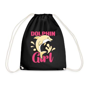 Dolphin Girls Dolphins Dolphins Dolphin Lovers - Drawstring Bag - black - Front