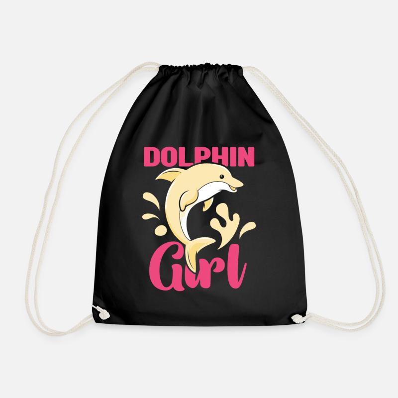 Delfin Mädchen Delphine Delfine Delphin Liebhaber - Turnbeutel - Schwarz