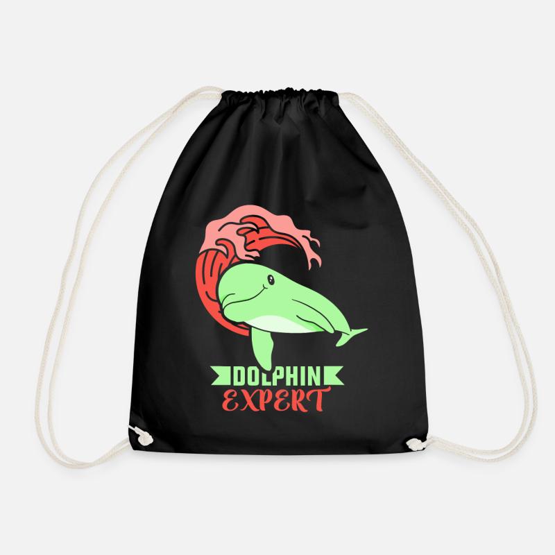 Dolphin Expert Dolphins Dolphins Dolphin Lovers - Drawstring Bag - black