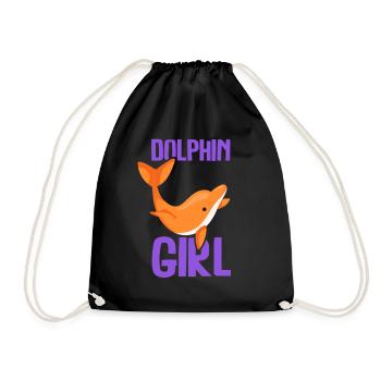 Dolphin Girl Lover Dolphin Dolphins Dolphins - Drawstring Bag - black - Front