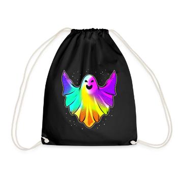 LGBTQ Colorful Happy Ghost Halloween - Turnbeutel - Schwarz - Vorne