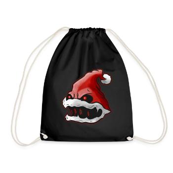 Chapeau de Père Noël effrayant avec des crocs aux yeux brillants Noël - Sac de sport léger - noir - Devant