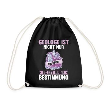 Geologie Fossiliensammler Fossilien Geologe - Turnbeutel - Schwarz - Vorne