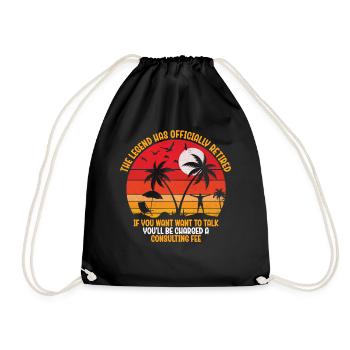 The legend is officially retired - Drawstring Bag - black - Front
